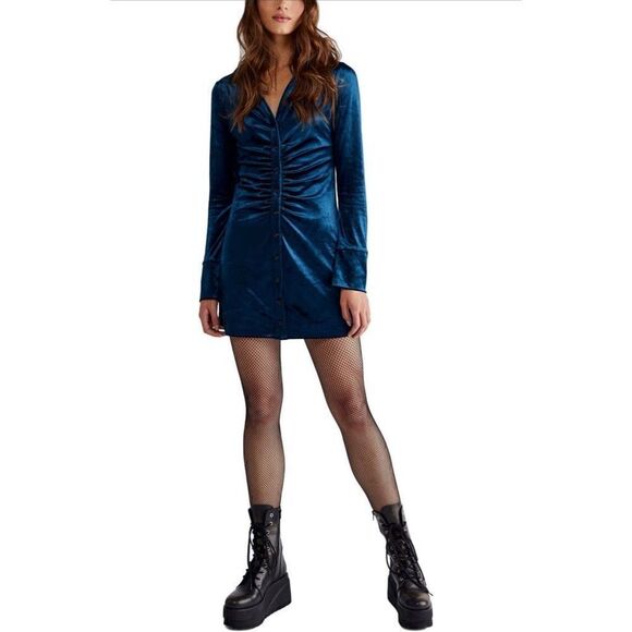 Free People | Shayla Velvet Mini Dress - Picture 3 of 6